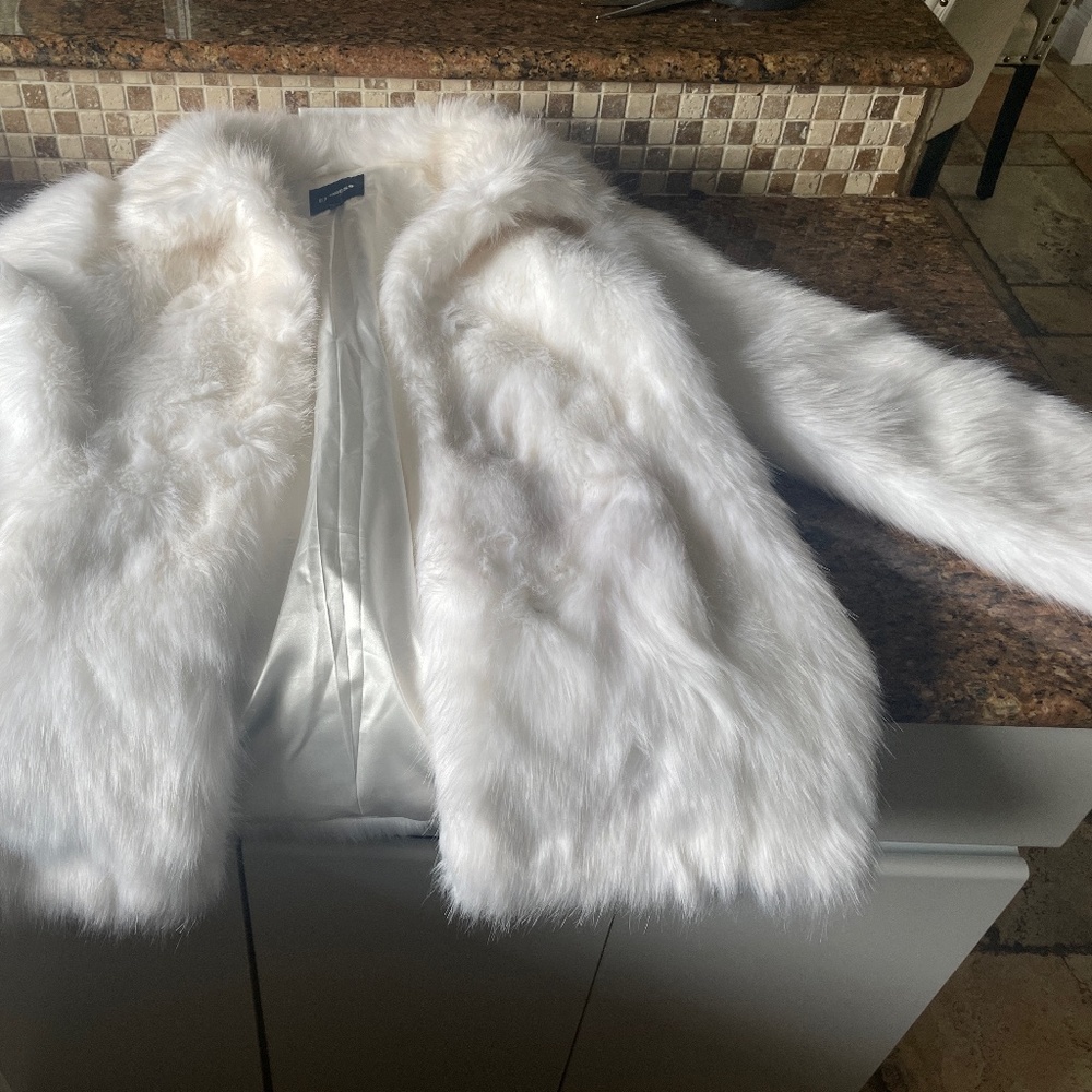 Size small Express Faux white fur coat
